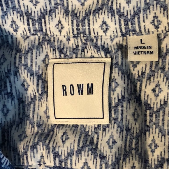 ROWM Short Sleeve Button Down, Size Large - Picture 6 of 7